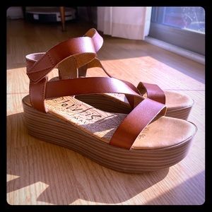 Brown Blowfish Platform Sandals worn once